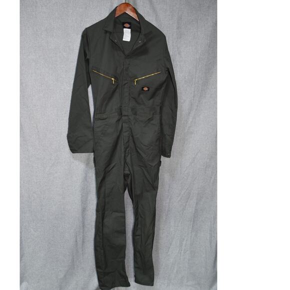 Dickies Dark Green Long Sleeve Workwear Coverall Size L - Picture 1 of 5